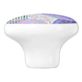 Lila Lavendel-farbenfrohe abstrakte Kunstgestaltun Keramikknauf (Seitenansicht)