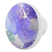 Lila Lavendel-farbenfrohe abstrakte Kunstgestaltun Keramikknauf (Rechts)