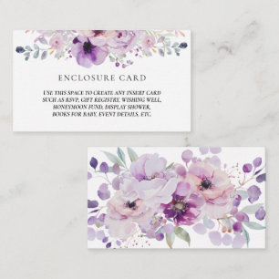 LILA LAVENDEL FLIEDER AQUARELL BLUMENUMSCHLAG BEGLEITKARTE