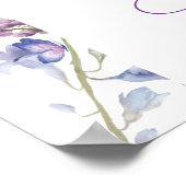 Lila + Lavendel Flora Brautparty Begrüßungszeichen Poster (Ecke)