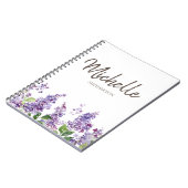 Lila Lavendel Floral Blume Custom Notebook Notizblock (Linke Seite)
