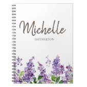 Lila Lavendel Floral Blume Custom Notebook Notizblock (Vorderseite)