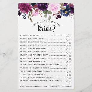 Lila Lavendel Floral Boho Brautparty Game