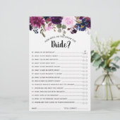 Lila Lavendel Floral Boho Brautparty Game (Stehend Vorderseite)
