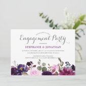 Lila Lavendel floral Boho Engagement Party Einladung (Stehend Vorderseite)