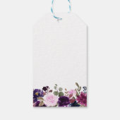 Lila Lavendel Floral Boho Hochzeitstag Geschenkanhänger (Rückseite)