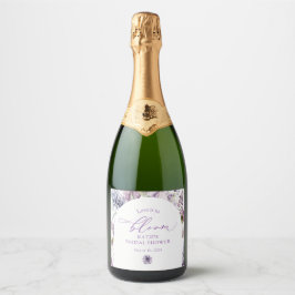 Lila + Lavendel Floral Champagner Flaschenetikett Schaumweinetikett