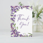 Lila Lavendel Floral Danke Kinderduschkarte (Stehend Vorderseite)