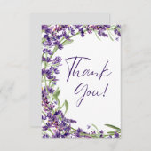 Lila Lavendel Floral Danke Kinderduschkarte (Vorne/Hinten)