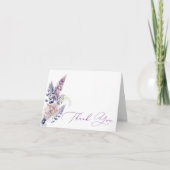 Lila + Lavendel floral Dankeschön Karte (Vorderseite)