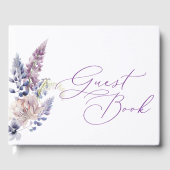 Lila + Lavendel Floral Guest Book Gästebuch (Vorderseite)