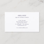 Lila Lavendel Floral Lotus Visitenkarte (Rückseite)