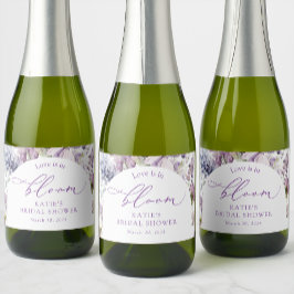 Lila + Lavendel Floral Mini Champagne Label Schaumweinetikett