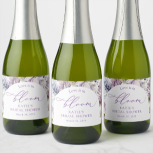 Lila + Lavendel Floral Mini Champagne Label Schaumweinetikett