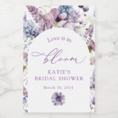 Lila + Lavendel Floral Mini Weinflasche Etikett (Einzelnes Label)