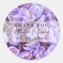 Lila Lavendel Floral Vielen Dank Label Aufkleber