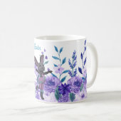 Lila Lavendel Floral Whimsical Ostersonnige Tasse (VorderseiteRechts)