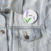 Lila Lavendel florale Aquarellfarbe Name cu Button (Beispiel)