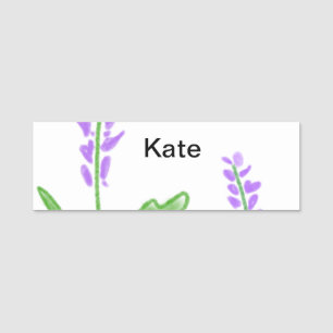 Lila Lavendel florale Aquarellfarbe Name cu Namensschild
