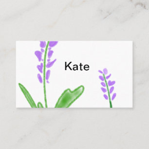 Lila Lavendel florale Aquarellfarbe Name cu Visitenkarte