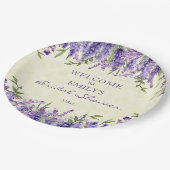 Lila Lavendel florgelbes Brautparty Pappteller (Schrägansicht)