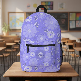 Lila Lavendel Folk Kunstmuseum Bedruckter Rucksack