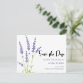 Lila Lavendel-Foto Save the Date Ankündigungspostkarte (Stehend Vorderseite)