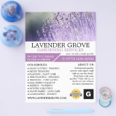 Lila Lavendel, Gartenservice, Gartenbauer Flyer (Einzeln)