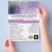 Lila Lavendel, Gartenservice, Gartenbauer Flyer (Hand)