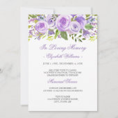 Lila Lavendel-Gedenkservice für die Rose Einladung (Vorderseite)