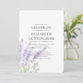 Lila Lavendel-Gedenkstätte Einladung (Stehend Vorderseite)