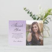 Lila Lavendel Glitzer Foto danke Sweet 16 (Stehend Vorderseite)