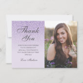 Lila Lavendel Glitzer Foto danke Sweet 16 (Vorderseite)