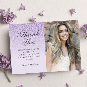 Lila Lavendel Glitzer Foto danke Sweet 16
