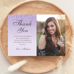 Lila Lavendel Glitzer Foto danke Sweet 16