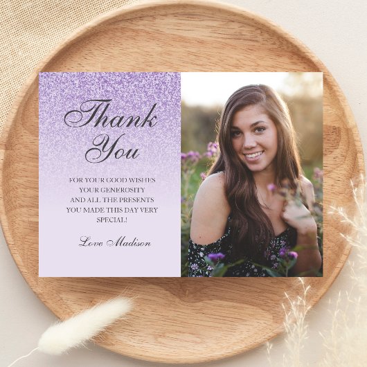 Lila Lavendel Glitzer Foto danke Sweet 16