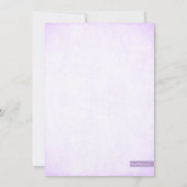 Lila Lavendel Glitzer Kinderdusche Einladung (Rückseite)