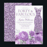 Lila Lavendel Gown Floral 40. Geburtstag Party Einladung<br><div class="desc">Lila Lavendel Gown Floral 40. Geburtstag Party Einladung - 40 und fabelhafte Einladung Siehe Matching Sammlung in Nest und Nest Store</div>