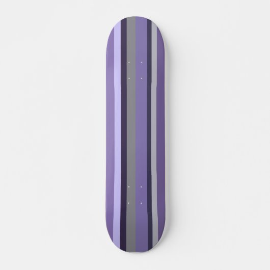 Lila Lavendel grau gestreift Skateboard (Vorne)