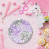 Lila Lavendel Gray Dahlia Babydusche / Bridal Pappteller (Party)