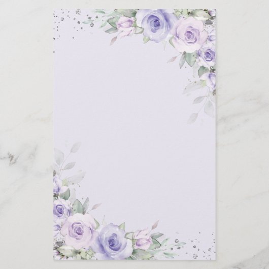 Lila Lavendel-Grünpflanzenmenü Flyer (Hinten)