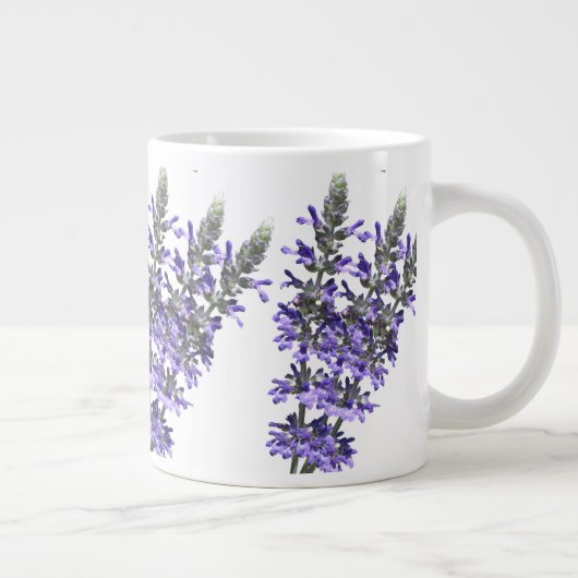 Lila Lavendel Herb Blume auf Keramik Jumbo-Tasse (Rechts)