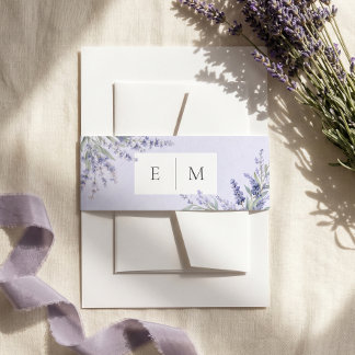 Lila Lavendel-Hochzeit Einladungsbanderole