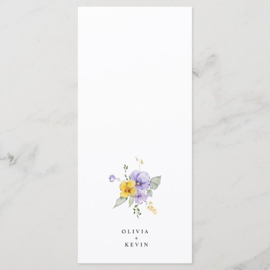 Lila Lavendel-Hochzeit Menükarte (Rückseite)