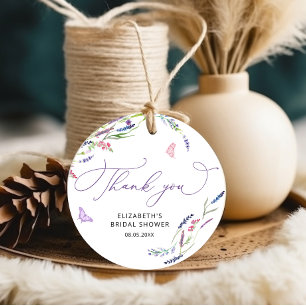 Lila Lavendel Hochzeitsdusche Dankeschön Geschenka Geschenkanhänger