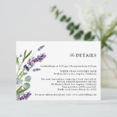 Lila Lavendel-Hochzeitsstimmung in der Rustik Begleitkarte (Stehend Vorderseite)