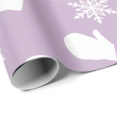 Lila Lavendel Holiday Mitten und Weihnachtslieder Geschenkpapier (Rolleneckpunkt)