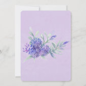 Lila Lavendel-Hydrangeas-Engagement-Partei Einladung (Rückseite)