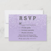 Lila Lavendel Imitate Glitzer ombre UAWG RSVP Karte (Vorderseite)