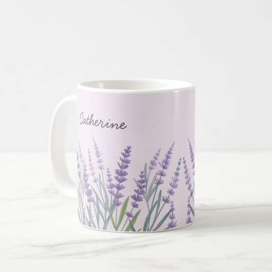 Lila Lavendel Kaffeetasse (Vorderseite Links)
